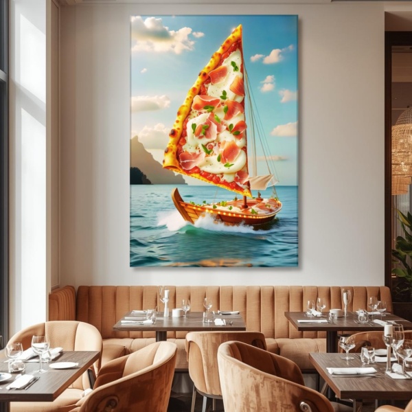 Tablou Canvas „Pizza Sail” – Artă cu Gust și Aventură GMF14 - Img 4