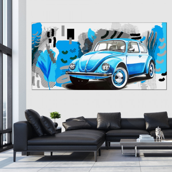 Tablou Canvas Volkswagen Beetle Albastru OCC18
