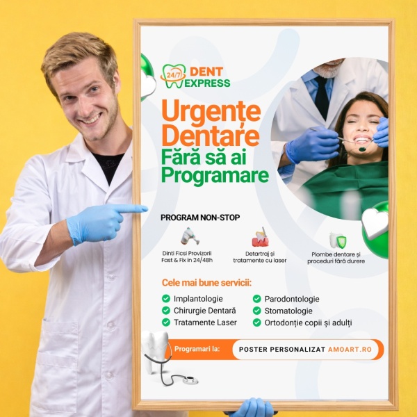 Poster Personalizat + Ramă Aspect Lemn – Tematică Stomatologie - Img 2