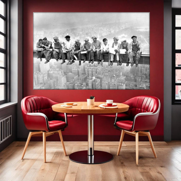 Tablou Canvas Retro, Prânz în vârf de zgârie-nori TR1