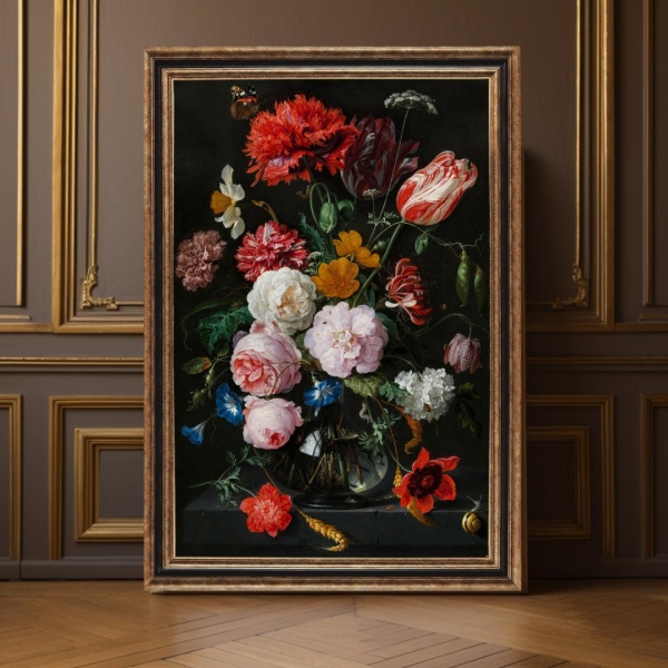 Tablou Natură statică cu flori | Jan Davidsz de Heem &amp; Rachel Ruysch CFN6 - Img 4