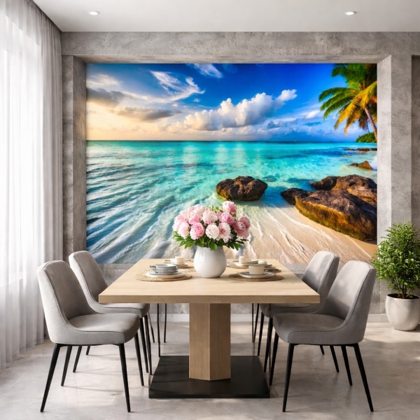 Fototapet Tropical Azure Paradise Dining Modern