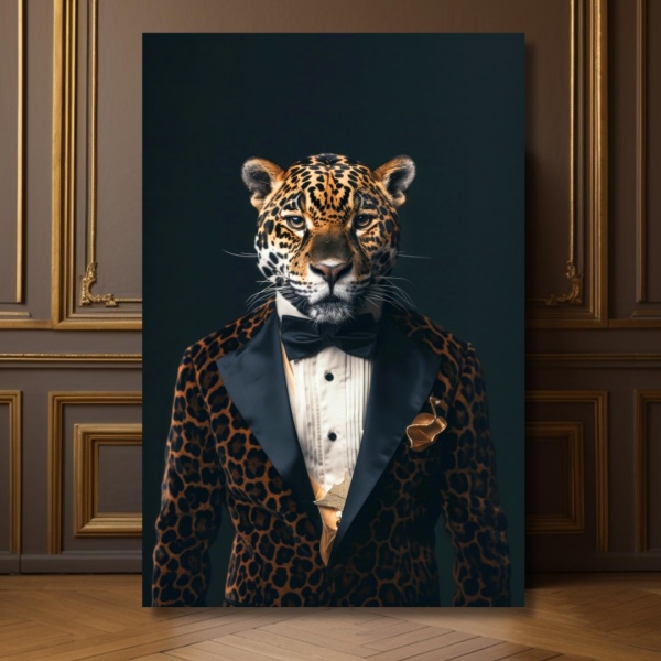 Tablou Canvas Jaguar Elegant în Smoking ANLS42