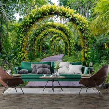 Fototapet 3D Arcadă Verde Tropicală PIN63 - Img 2