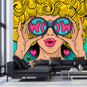 Fototapet Blonda cu Ochelari WOW Pop Art PVS16F