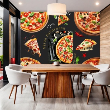 Fototapet Pizza Savuroasa in Sortimente Delicioase IFB18 - Img 3