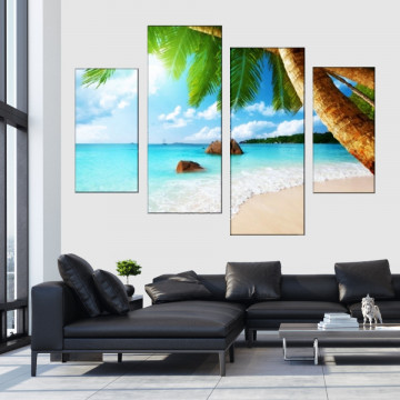 Multicanvas Cer Senin cu Plaja Tropicala MCSTD5