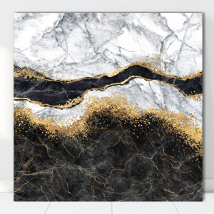 Tablou Canvas Abstract Black Marm ATF60