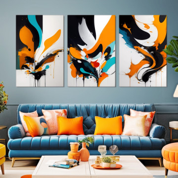 Tablou Canvas Abstract Modern Orange Splash AMAB22B - Img 5