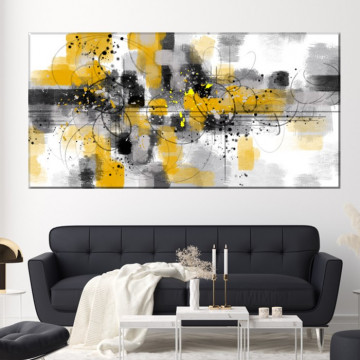Tablou Canvas Abstract Yellow Spots ATF41 - Img 4