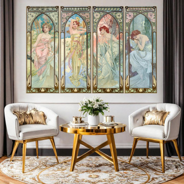 Tablou Canvas Anotimpurile, Alphonse Mucha TRM4 - Img 4
