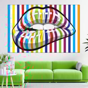 Tablou Canvas Buze Colorate cu Dinti Albi TH58 - Img 4