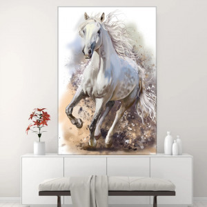 Tablou Canvas Cal Alb Artistic HS174 - Img 3