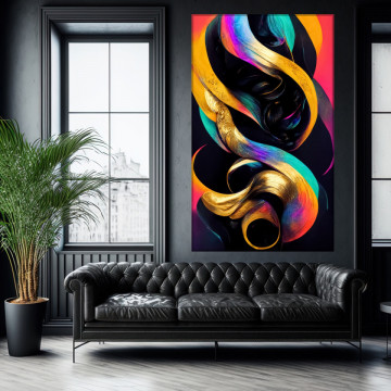 Tablou Canvas Design Psihedelic Multicolor Fluid FAB129