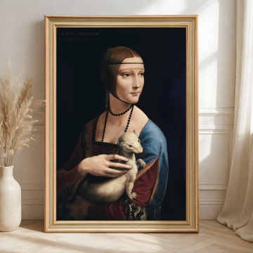 Tablou Canvas Leonardo da Vinci – Lady with an Ermine PCR16 Decor Renascentist