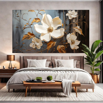 Tablou Canvas Magnolie Crem in Decor Texturat BYL9 - Img 5