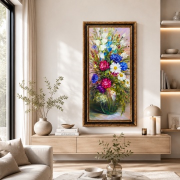 Tablou Flori De Camp in Vaza, Canvas+Rama FAS123 Rama Maro