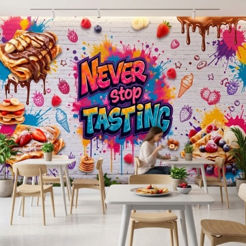 Fototapet Personalizat Tip Street-Art pentru Creperii Trendy GMF29