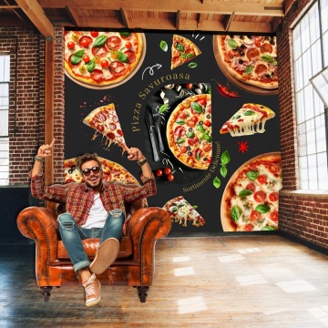 Fototapet Pizza Savuroasa in Sortimente Delicioase IFB18