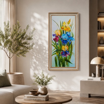 Tablou Buchet de Primăvară cu Irişi, Canvas+Rama FAS146