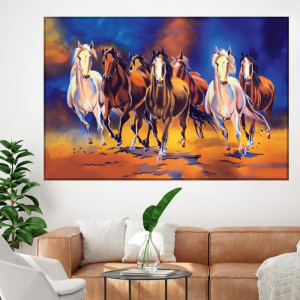 Tablou Canvas 7 Cai Galopand, Simbolul Succesului HS115