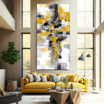 Tablou Canvas Abstract Yellow Spots ATF41
