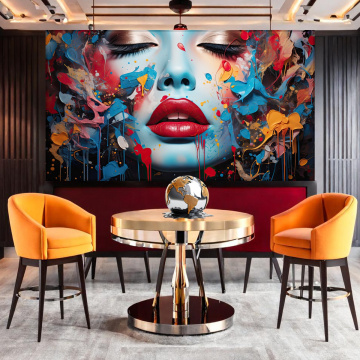 Tablou Canvas Arta Abstracta cu Buze Senzuale DIGA10