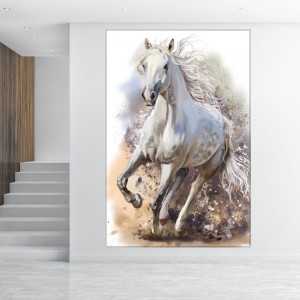 Tablou Canvas Cal Alb Artistic HS174 - Img 4