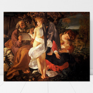 Tablou Canvas Caravaggio, Odihna în timpul Fugii în Egipt RBC1 - Img 3