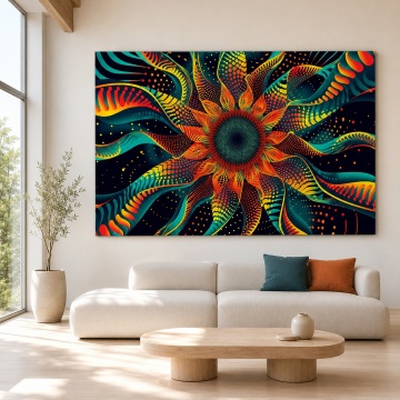 Tablou Canvas Floarea Soarelui Abstractă ABSN31