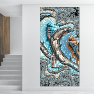 Tablou Canvas Fractal Abstract Blue Bubbles ADF24 - Img 3