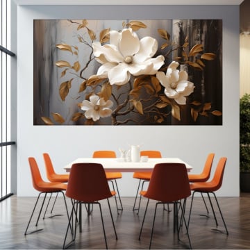 Tablou Canvas Magnolie Crem in Decor Texturat BYL11 - Img 4