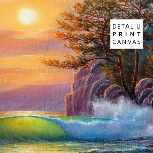 Tablou Canvas Peisaj de Mare cu Valuri Multicolore TPP3 - Img 4