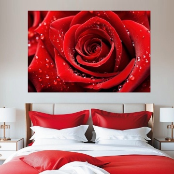 Tablou Canvas Trandafir Rosu Seducator FLAR53