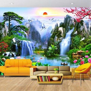 Fototapet 3D Cascade in Peisaj Tropical WTF103F
