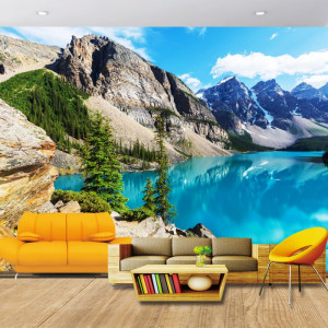 Fototapet 3D Peisaj Splendid De Munte cu Lac Cristalin TML1 - Img 3