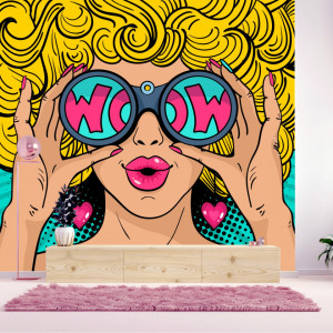 Fototapet Blonda cu Ochelari WOW Pop Art PVS16F - Img 3