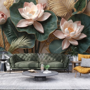 Fototapet Emerald Lotus Royale FLAR87 Receptie Moderna