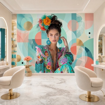 Fototapet Fashion Icon – Eleganță Abstractă în Culori Vibrante Beauty Salon