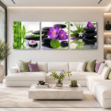 Multicanvas Bambus cu Pietre Vulcanice OPO37 Living Zen