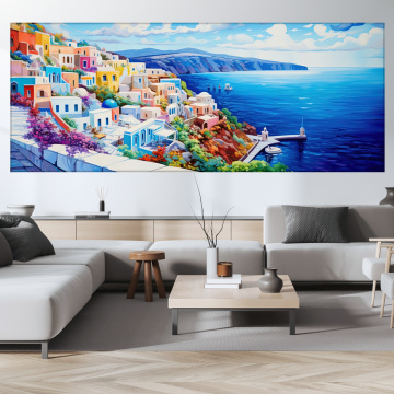 Tablou Canvas Coastă Santorini, Grecia TPP57 - Img 3