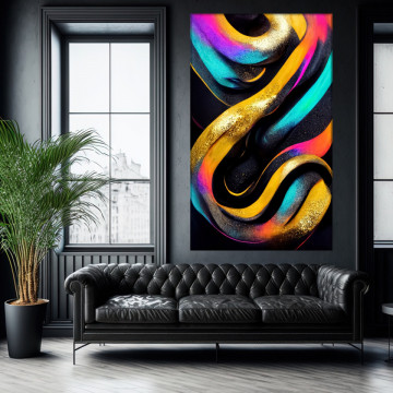 Tablou Canvas Design Psihedelic Multicolor Fluid FAB123 - Img 4