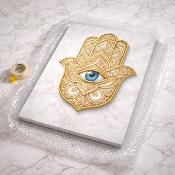 Tablou Canvas Hamsa Regală – Ochiul Protecției TSYM2 Livrare Rapida