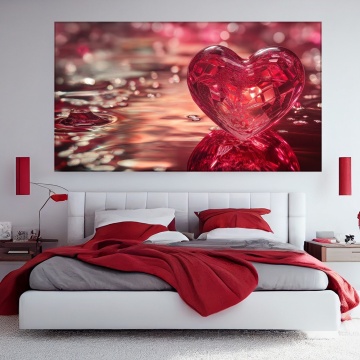 Tablou Canvas Inima de Rubin pe Tărmul Iubirii ATCH29