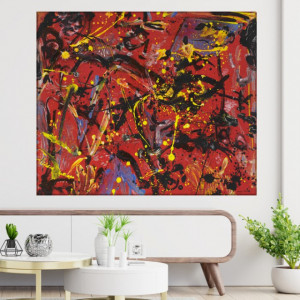 Tablou Canvas Jackson Pollock Red Composition ARJP4 - Img 3