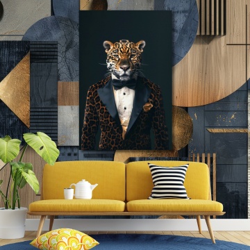 Tablou Canvas Jaguar Elegant în Smoking ANLS42 - Img 3
