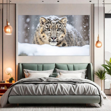 Tablou Canvas Leopard Simpatic in Zapada ATGR136 - Img 3