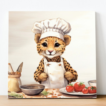 Tablou Canvas Leopardul Chef in Bucatarie DGP69 - Img 3