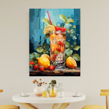 Tablou Canvas Limonada cu Gheata si Capsuni FAB135 - Img 4