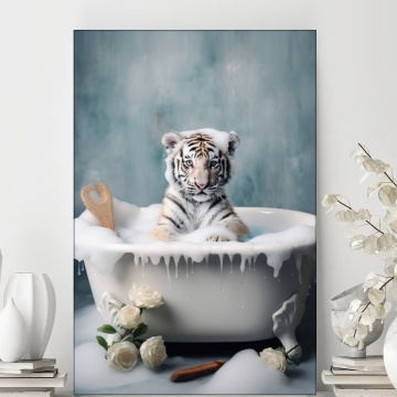 Tablou Canvas Pui de Tigru in Cada cu Bule CGA33